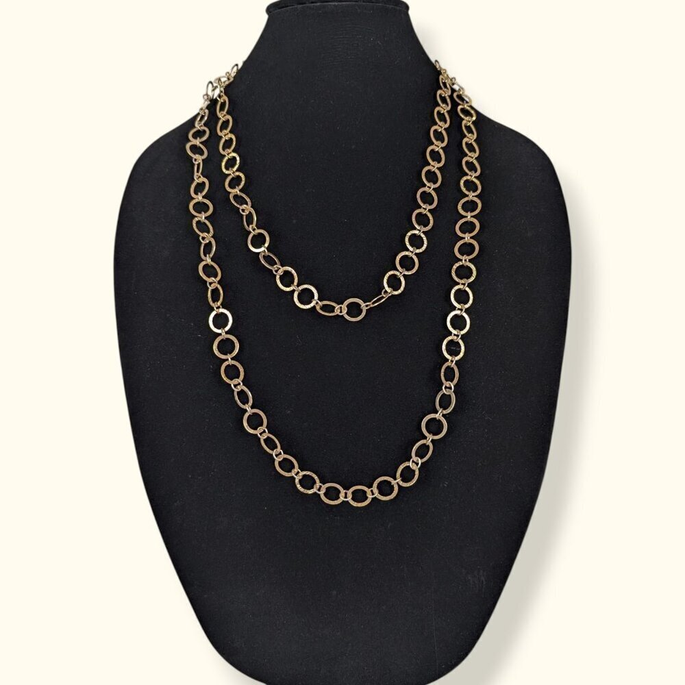 V. Long Circle Cut Out Chain Necklace